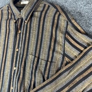 Bay Area Traders Men's Striped Button Down Shirt Long Sleeve 100% Cotton